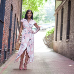 Wine and Boohoo Wrap Top Dress - Vanessa Freeman | Media Personality